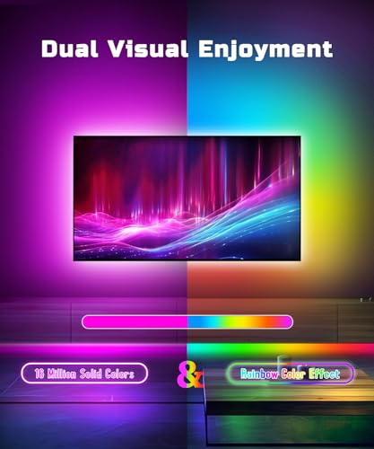Color Changing 9.84FT LED Lights for 32-43inch TV, Music Sync, App & Remote Control, USB Powered, Home Decor and Gaming