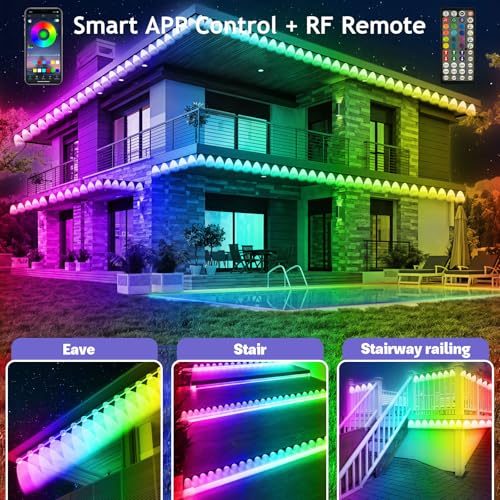  FBZ 150FT Permanent Outdoor RGB Lights for Garden Decor and Deck - IP67 Waterproof, Smart App Control
| FBZ 150FT Perma