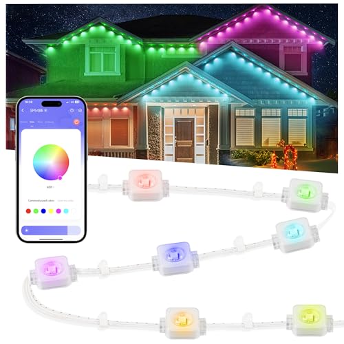 Nexillumi Permanent Outdoor Lights for House, 100ft Extension Cord, Weatherproof, Ideal for Backyards, Patios, 200 LED B