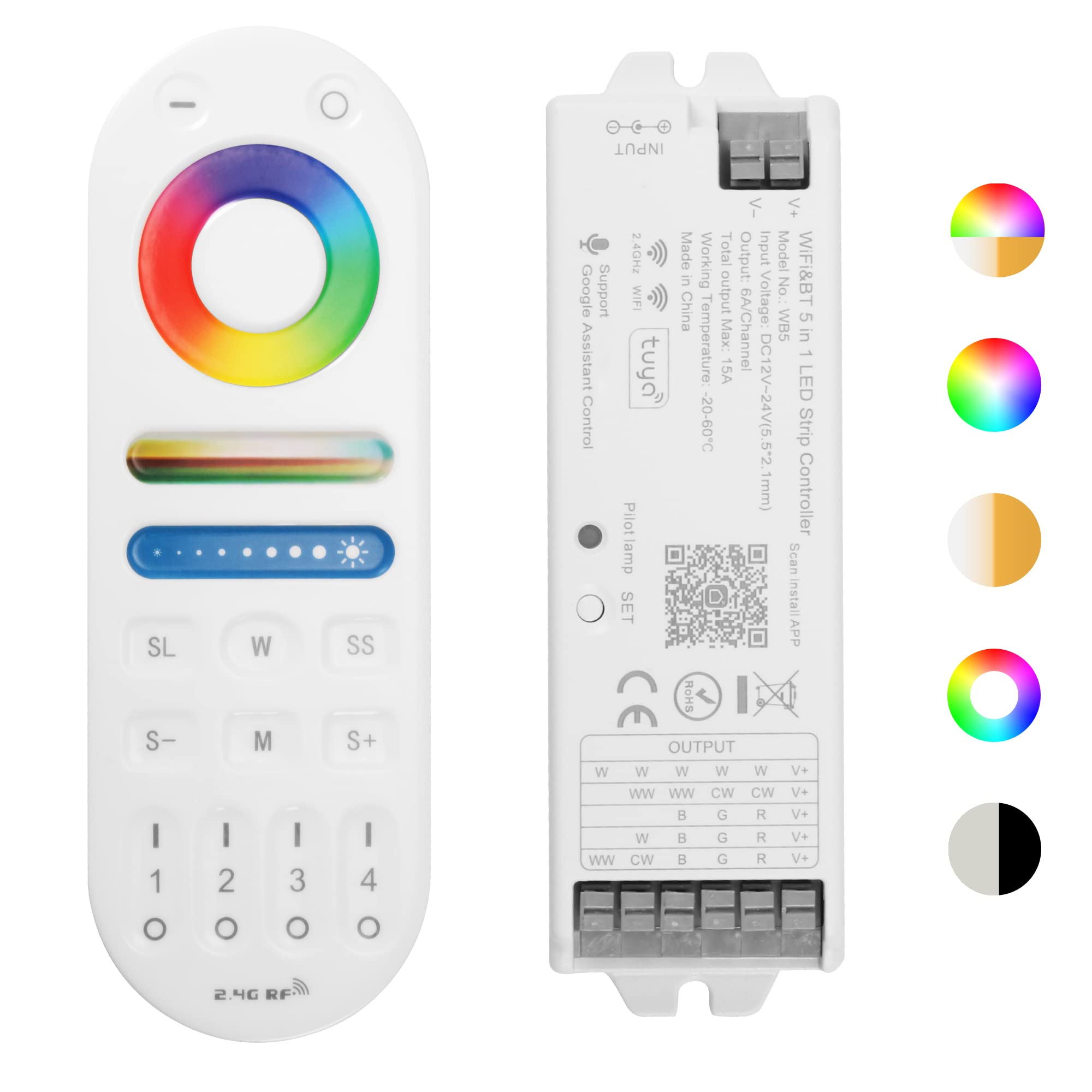 HUSUKU RS Series RGB CCT LED Controller Kit (R1+S1) for Smart Home Lighting Control
| HUSUKU RS Series RGB CCT LED Cont